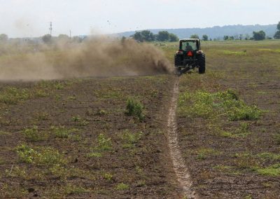 Offset Rotary Ditcher digging trench