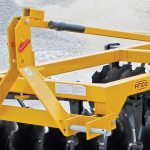 Closeup of LOF Lift Offset Harrow three-point hitch