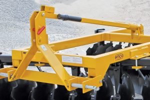 Closeup of LOF Lift Offset Harrow three-point hitch