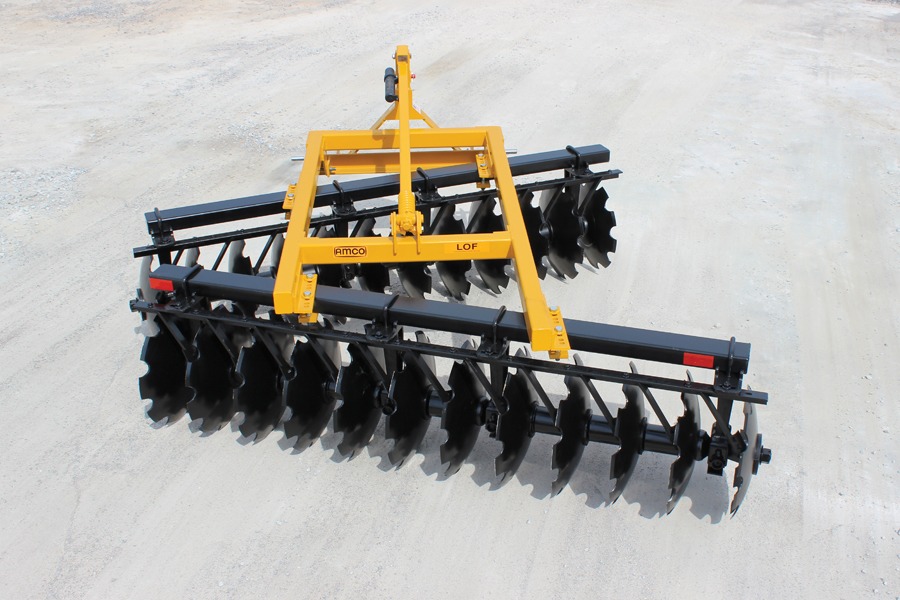 Front view of LOF Lift Offset Harrow