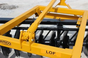 Closeup of LOF Lift Offset Harrow gang frame