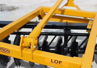 Closeup of LOF Lift Offset Harrow gang frame