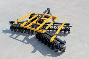 Aerial view of LTF Lift Offset Harrow with auxiliary bar