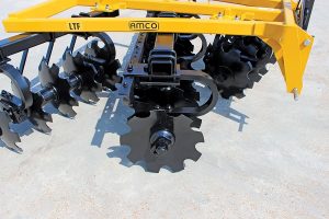 Closeup of LTF Lift Offset Harrow gang risers