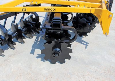 Closeup of LTF Lift Offset Harrow gang risers