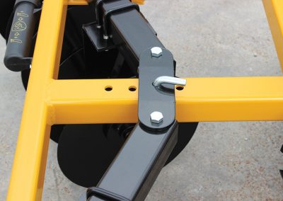 Closeup of Wicked Warrior Tandem Disc pin-adjust gang