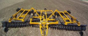 Aerial view of C15 Flexwing Disc Harrow in the field