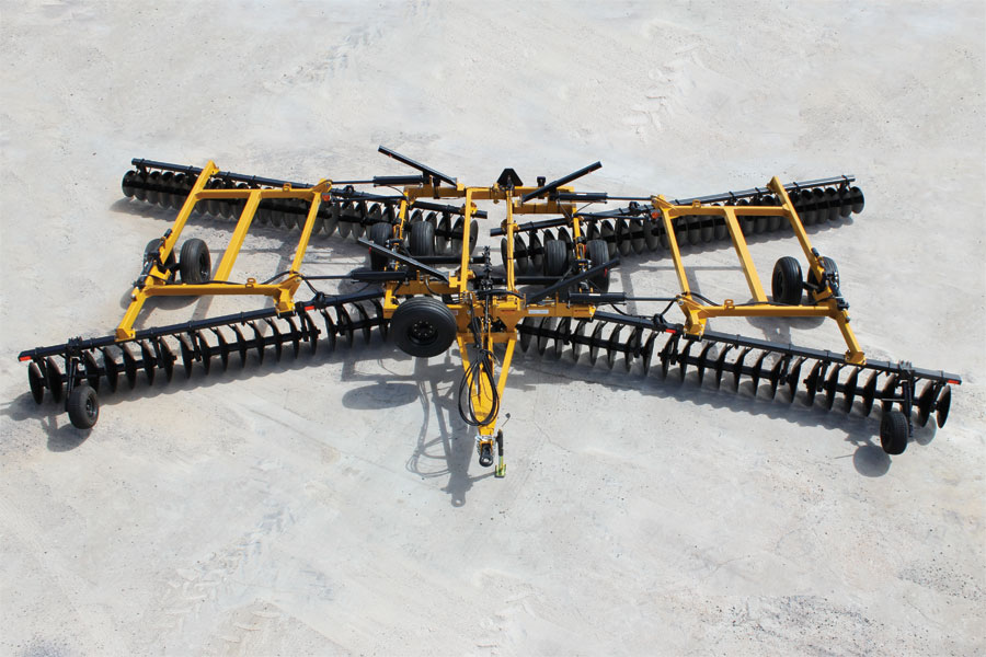 Aerial view of F15 Double Offset Tandem Disc Harrow
