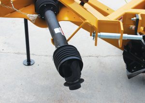 Closeup of Offset Rotary Ditcher PTO drive shaft parking hook