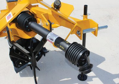 Closeup of Vertical Rotary Ditcher PTO drive shaft parking hook