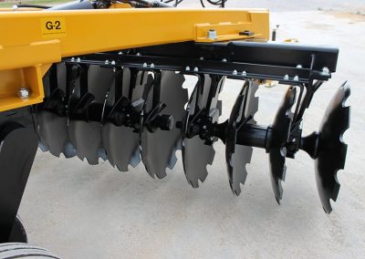 Closeup of G2 Wheel Offset Harrow notched blades