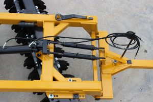 Aerial view of G2 Wheel Offset Harrow dual spring stabilizers