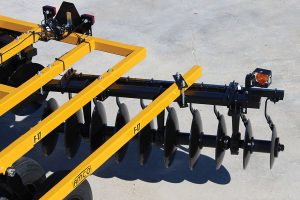 Closeup of F17 Double Offset Tandem Disc Harrow diminishing blades