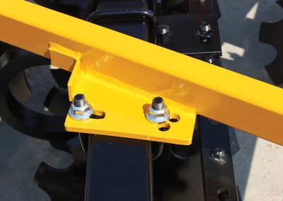 Closeup of LTF Lift Offset Harrow toolbar mount