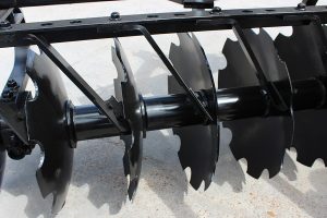 Closeup of LTF Lift Offset Harrow scrapers