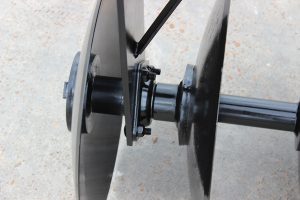 Closeup of Wicked Warrior Tandem Disc bearing risers