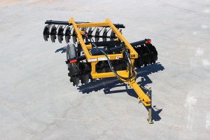 Aerial view of D41 Wheel Offset Harrow with adjustment tongue