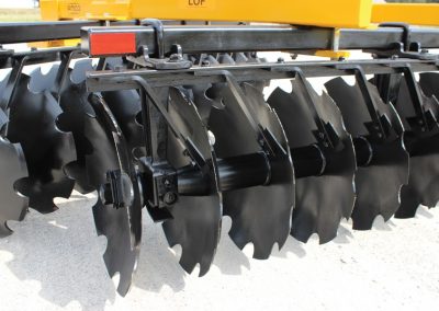 Closeup of LOF Lift Offset Harrow gang