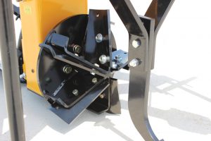 Closeup of Vertical Rotary Ditcher five-blade cutter head