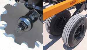 Closeup of bolt (left) and closeup of tire (right)