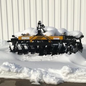 LTF Lift Double Offset Harrow covered in snow