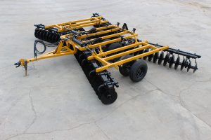 AMCO F15B Folding Disc Harrow overhead view from side