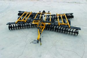 AMCO F15B Folding Disc Harrow overhead view from front