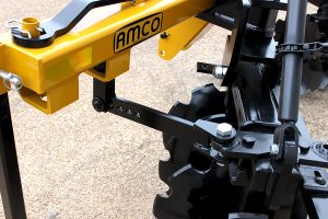 Closeup of AMCO LJ6 Levee Plow adjustable gangs