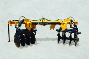 Full view of AMCO LJ6 Levee Plow on concrete
