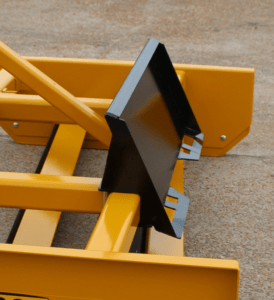 Closeup of skid steer universal adapter on Z-7