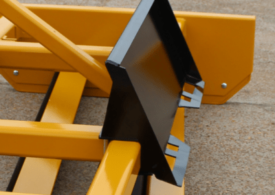 Closeup of skid steer universal adapter on Z-7