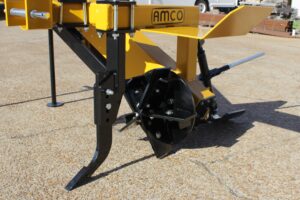 Closeup side view of Offset Rotary Ditcher five-blade cutter head