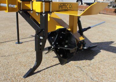 Closeup side view of Offset Rotary Ditcher five-blade cutter head