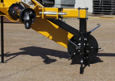 Closeup front view of Offset Rotary Ditcher five-blade cutter head