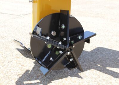 Closeup front view of Vertical Rotary Ditcher five-blade cutter head