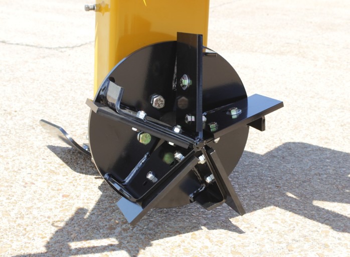 Closeup front view of Vertical Rotary Ditcher five-blade cutter head